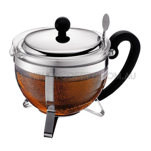 Bodum Chambord Tea pot with metal lid and metal filter litre