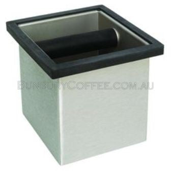 Rattleware Coffee Knockout Bin, 150mm, Square, Stainless