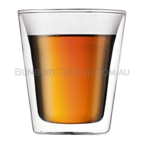 Bodum Canteen set of 2 glass, double wall, medium, 0.2 l, 6 oz Transparent