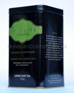 SereniTEA Organic Darjeeling Green Loose Leaf Tea (125g) in Tin