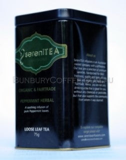 SereniTEA Organic Peppermint : Loose Leaf Tea (75g) in Tin