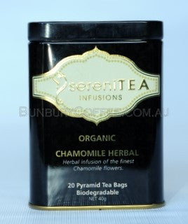 SereniTEA Organic Chamomile : 20 BiodegradableTea bags in Tin