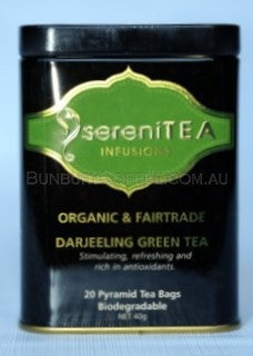 SereniTEA Organic Darjeeling Green 20 Biodegradable Bags