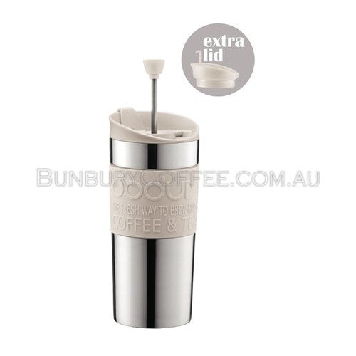 Bodum Stainless Steel Vacuum Travel Mug - Off White 350mls