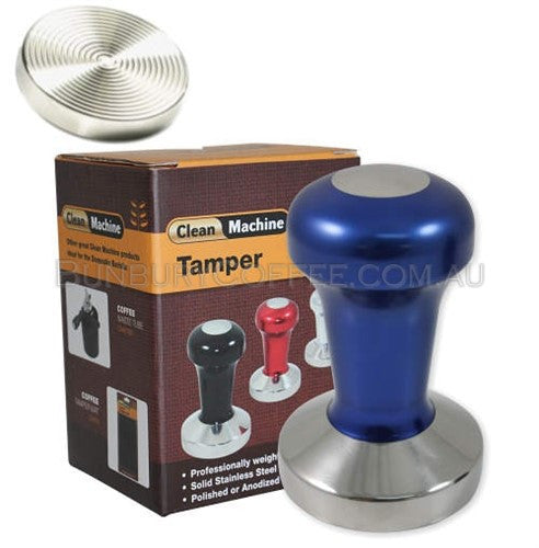 PROTAMP Coffee Tamper, 58mm Stainless Ripple, Blue