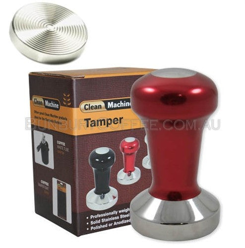 PROTAMP Coffee Tamper, 58mm Stainless Ripple, Red