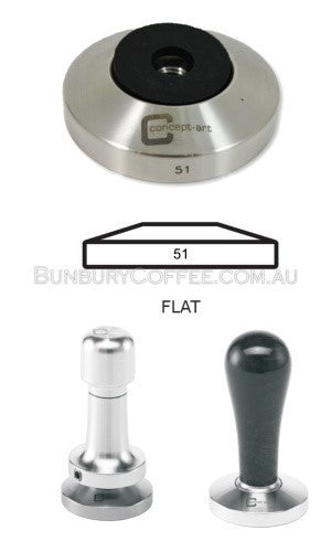 Concept-Art Coffee Tamper Base, 51mm Stainless, Flat