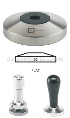 Concept-Art Coffee Tamper Base, 55mm Stainless, Flat